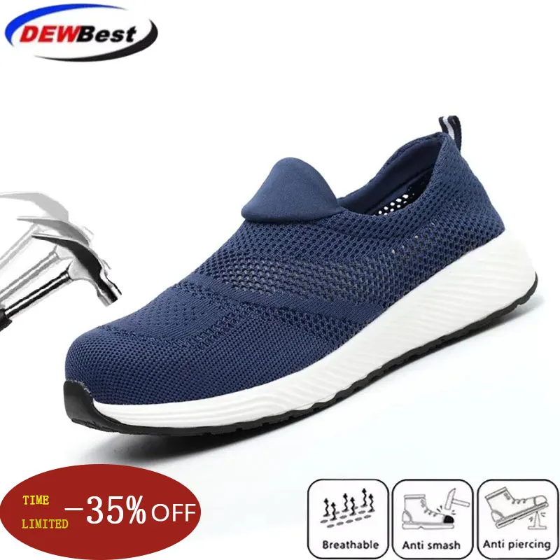 

Summer breathable safety shoes ultralight protective shoes anti-smashing anti-stab steel head men and women work shoes sports