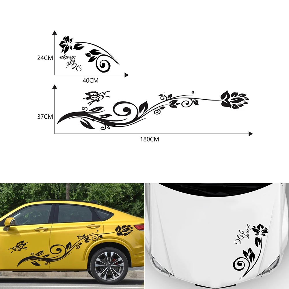 

DIY Car Stickers Butterfly and Floral Car Decals Door Decoration Waterproof Vinyl Car Body Stickers Side Skirts Car Decoration