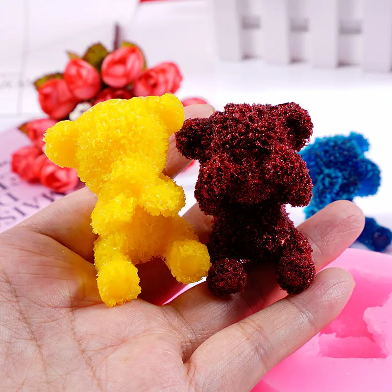 1 шт. 3D игрушка медведь Силиконовые свечи формы для Fondant (сахарная) торт границы