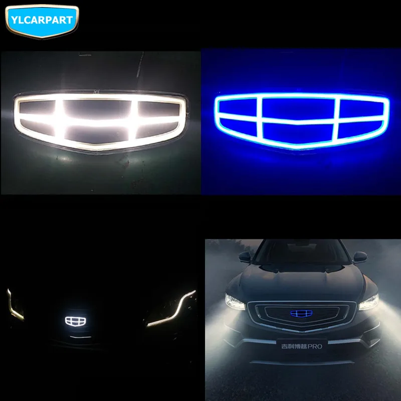 Автомобильная Модифицированная светодиодсветильник яркая Эмблема для Geely Atlas Boyue