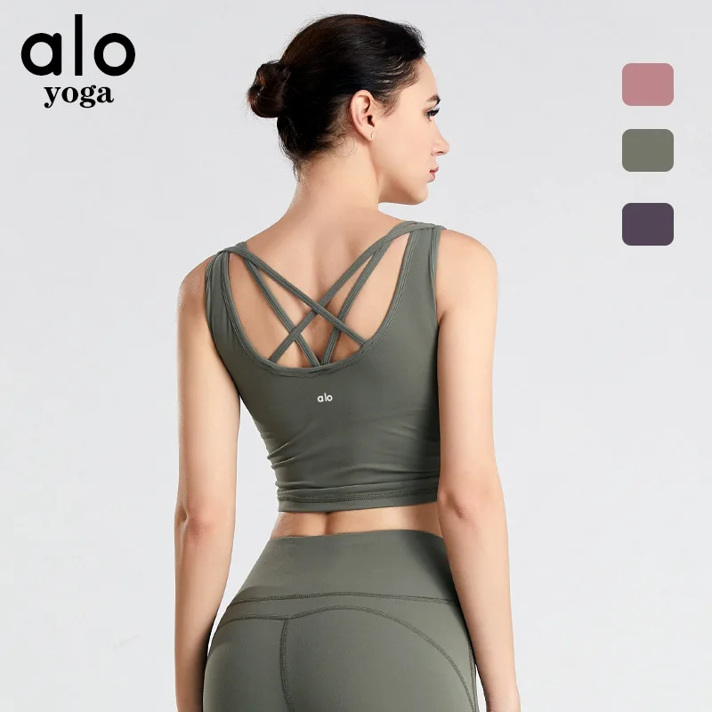 

Alo Yoga Crop Tops Sports Suits Women No Sleeve Yoga Shirts for Women Tracksuits Workout Shirts SportsWear -40