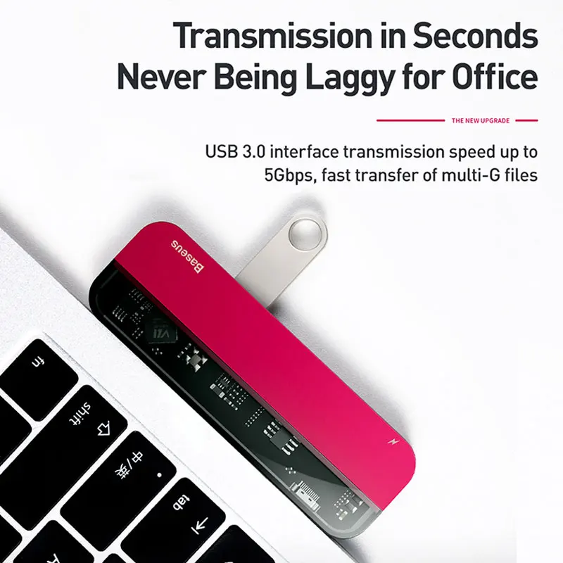 Baseus USB C концентратор 3,0 Для Macbook Pro Surface HDMI Thunderbolt 3 адаптер питания мульти USB 3,0 USB-C type C концентратор для huawei Matebook