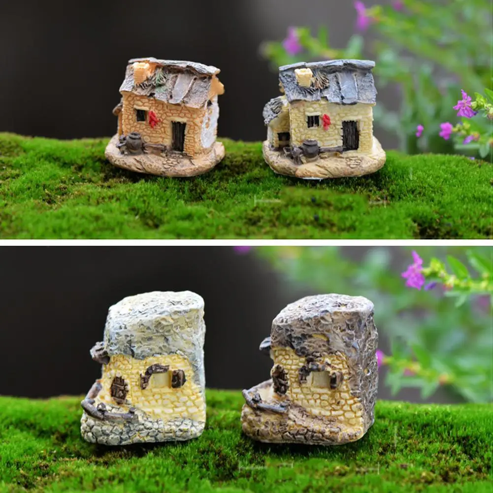 

1Pc 8 Style Mini Small Cottages House Fairy Garden Decoration Miniatures Crafts Ornament Landscape DIY Micro Figurines X4L3