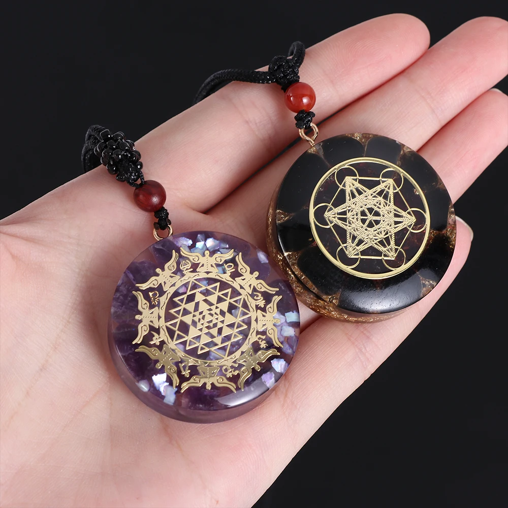 Ожерелье с подвеской из оргонита кулон натурального кристалла Квантовая