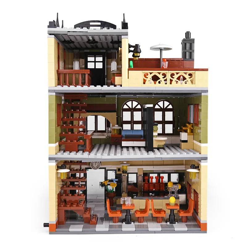 Yeshin уличные строительные игрушки MOC китайский ресторан блоки кирпичи новые