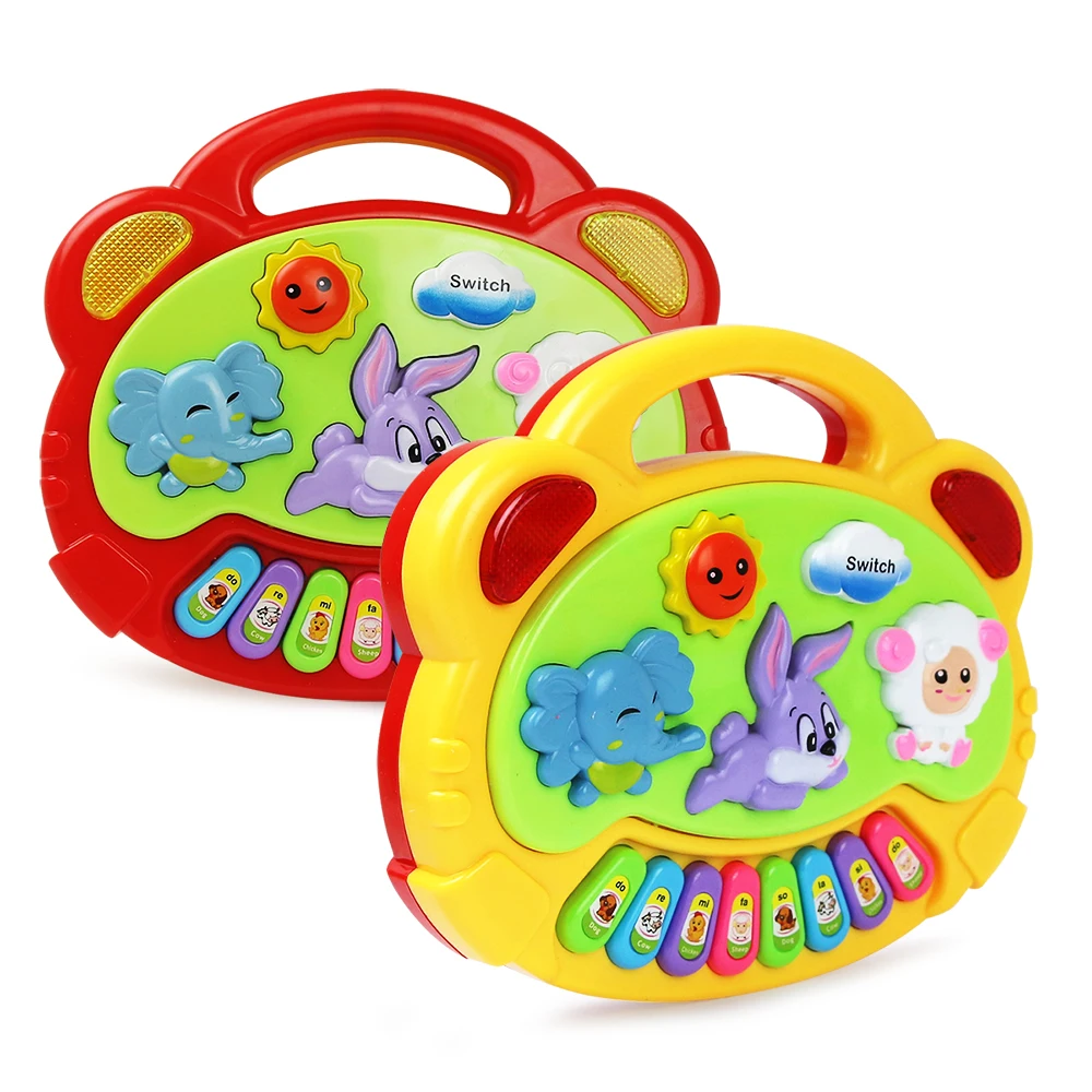 Детская музыкальная ферма пианино 2 типа мягкое со звуком животных 8 нот