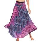 Женская длинная юбка в стиле бохо, эластичная юбка с высокой талией и цветочным принтом, в стиле хиппи, 2021