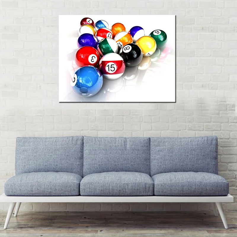 

Still Life Canvas Painting A Set of Billiards Wall Art Poster 1 Piece Billiards HD Print Modern Home Decor Picture