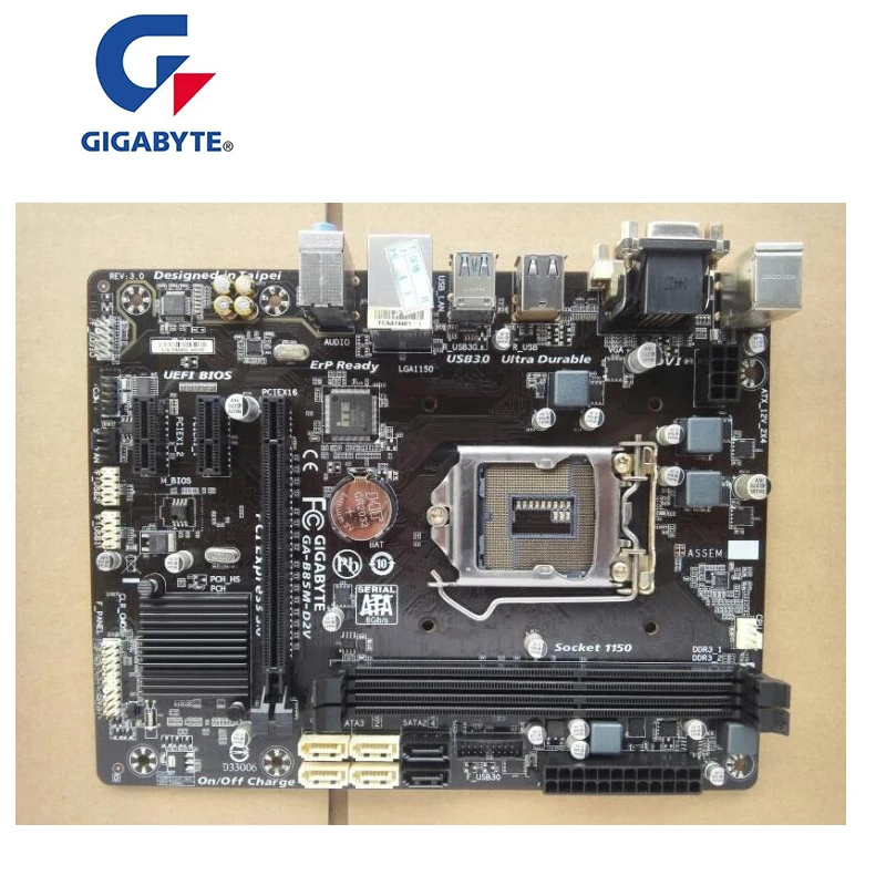 Для Gigabyte GA-B85M-D2V используется материнская плата B85M-D2V B85 разъем LGA 1150 DDR3 USB3.0 SATA3.0