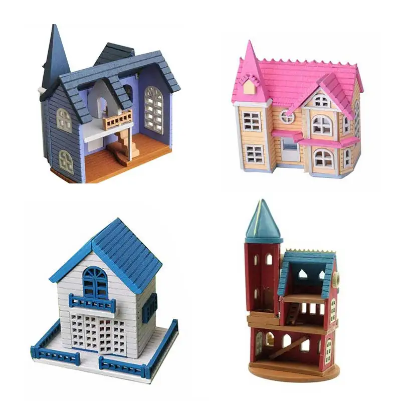 

Кукольный домик «сделай сам» 1 шт. 1:12, миниатюрный дом «сделай сам», наборы вилл, Фэнтезийный городской сборный дом ручной работы