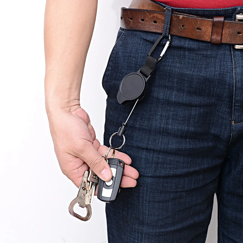 

EDC Outdoor Steel Survival Rope Burglar Keychain Tactical Retractable Key Chain Camping Key Ring Outdoor Camping Emergency Tools