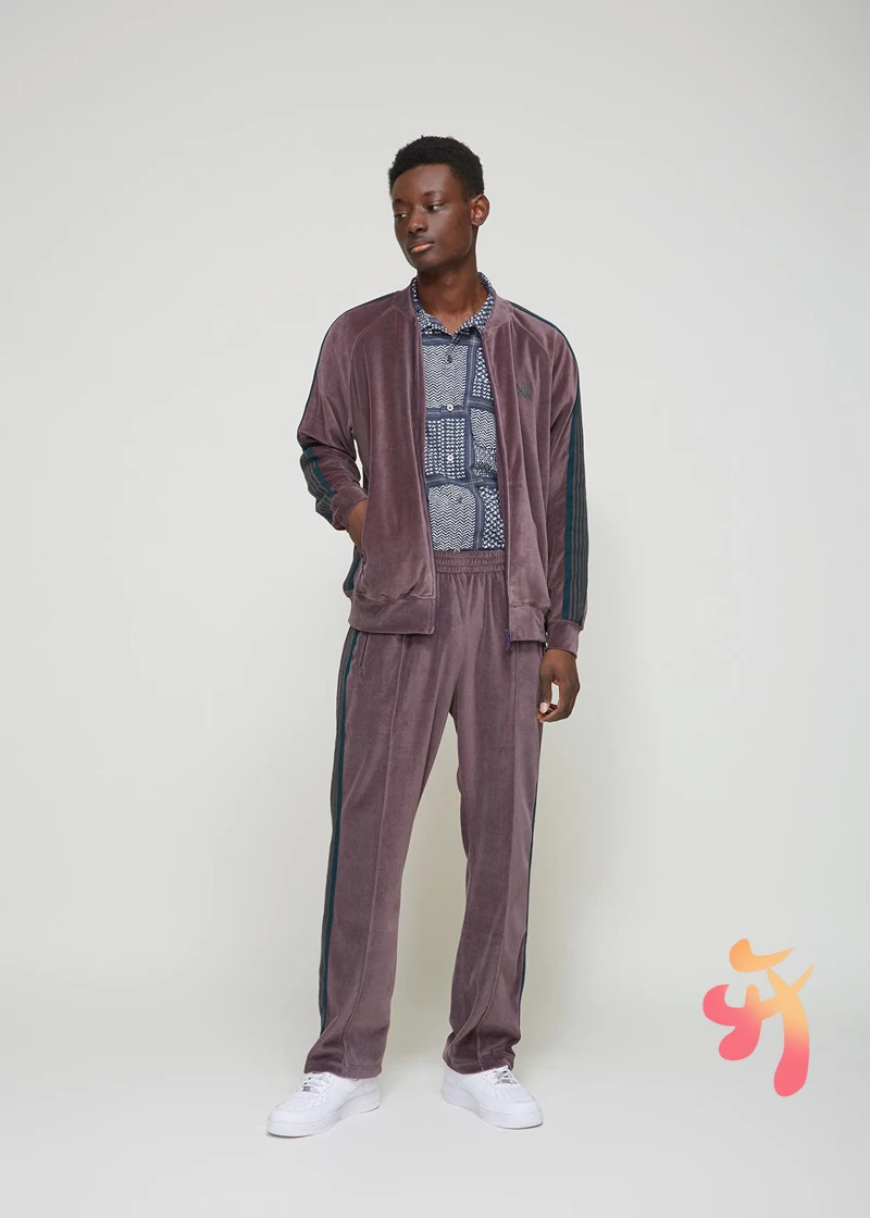 

Мужской/женский спортивный костюм AWGE, фиолетовый спортивный костюм в полоску в стиле ретро с вышивкой бабочки, свитшот с боковыми лентами и ...