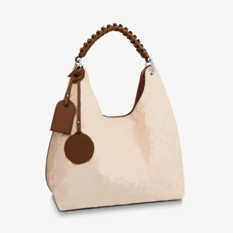 

Womens Shoulder Bag Print Letter Flower Canvas Pocket Ornaments Crossbody Bag Female Braided Handbag Tote Hobo Bag Clutch Purses