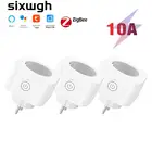 Умная вилка ZigBee 10 А, 8 шт., европейская розетка, монитор Smartlife Tuya с дистанционным управлением через приложение, таймер, автоматизация дома, поддержка Alexa Google Home