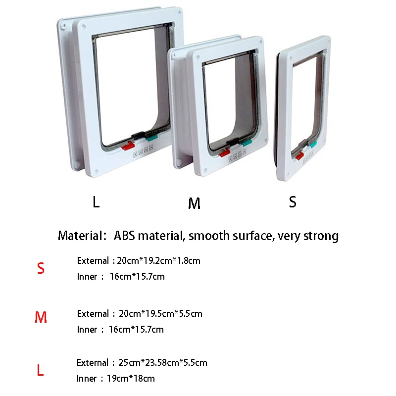 Откидная дверь для кошек с 4 сторонним замком безопасная откидная собак котят из