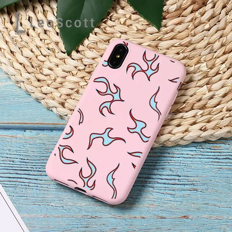 

Blue Flame Fire Phone Case Candy Color for iPhone 11 12 mini pro XS MAX 8 7 6 6S Plus X 5S SE 2020 XR