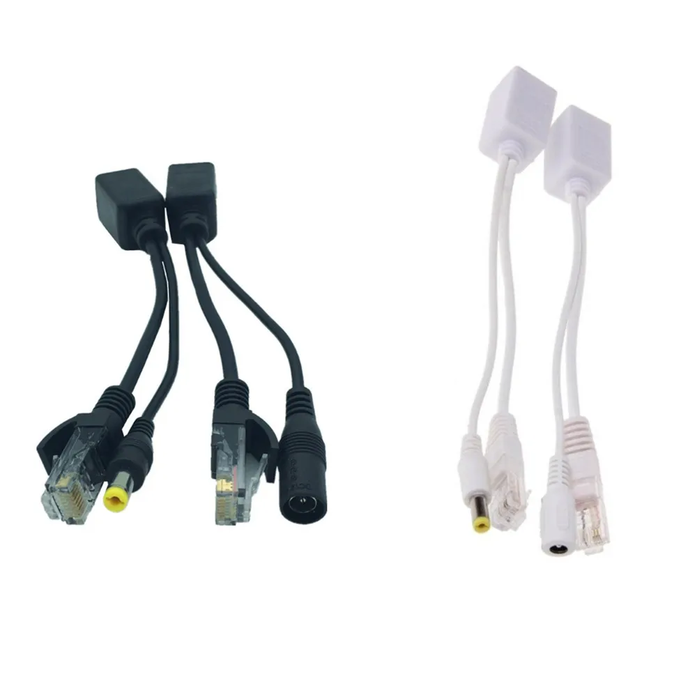 Блок питания для пассивного кабеля PoE Ethernet Комплект кабелей инжектора Адаптер 12 в