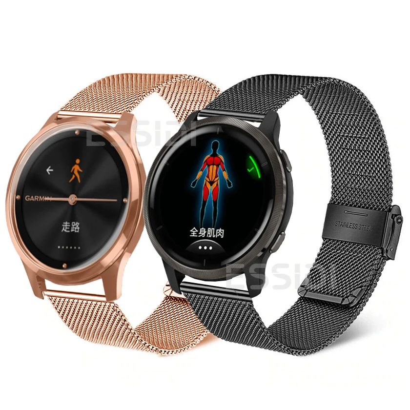 Ремешок Миланская сетка 18 20 22 мм для Garmin шнур 2 2S Sq браслет из нержавеющей стали