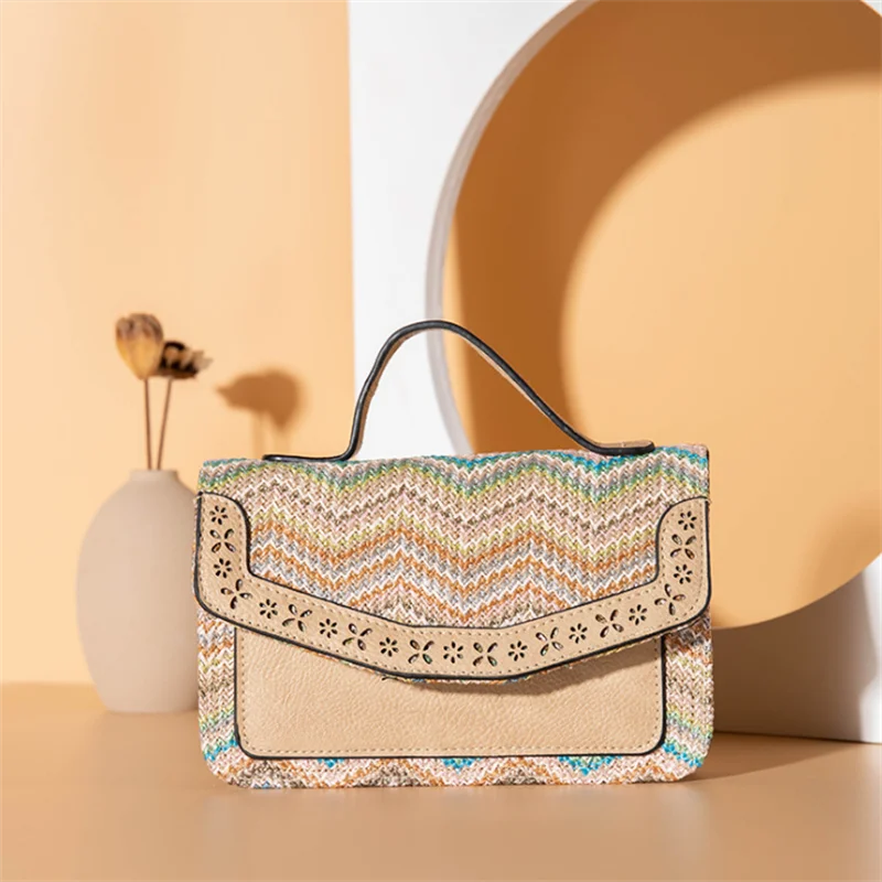 

New Vintage Crossbody Bag Hollow Out Patchwork Shoulder Bags For Women Bohemia Style Casual Bags