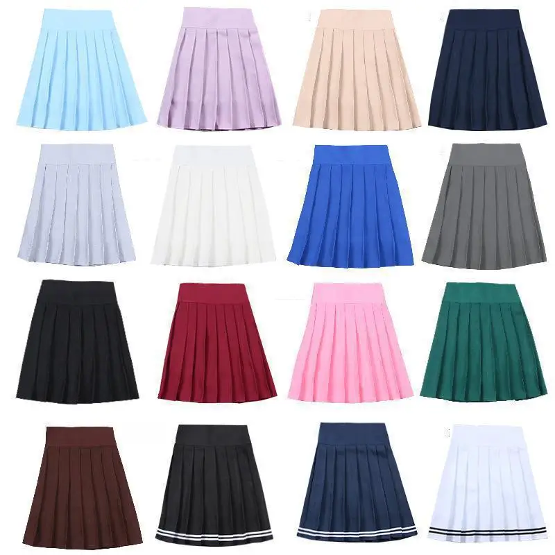 

Hot Japanese Korean Version Short Skirts School Hight Waist A-line Skirt Cute Girls Pleated Mini Skirt School Uniform JK Skirts