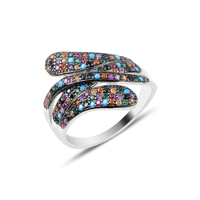 

Silverlina Silver Mixed Zircon Cubic Zirconia Ring