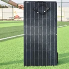 Полугибкая солнечная панель, 100 Вт, 18 в, для аккумуляторной системы 12 В, черного цвета с монокристаллической солнечной батареей