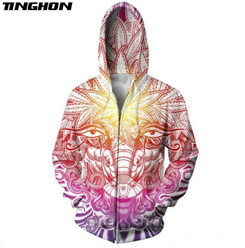 

Newest Fashion Men's Bright Weed Leaf 3D Hoodies Zipper Outerwear streetwear Hooded Sweatshirt Plus Size 6XL 7XL