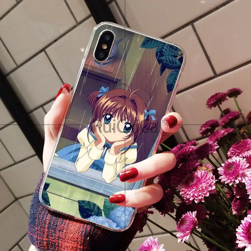 Ruicaica Cardcaptor Sakura милый аниме прозрачный мягкий чехол для телефона iPhone 6S 6plus 7 7plus 8 8Plus