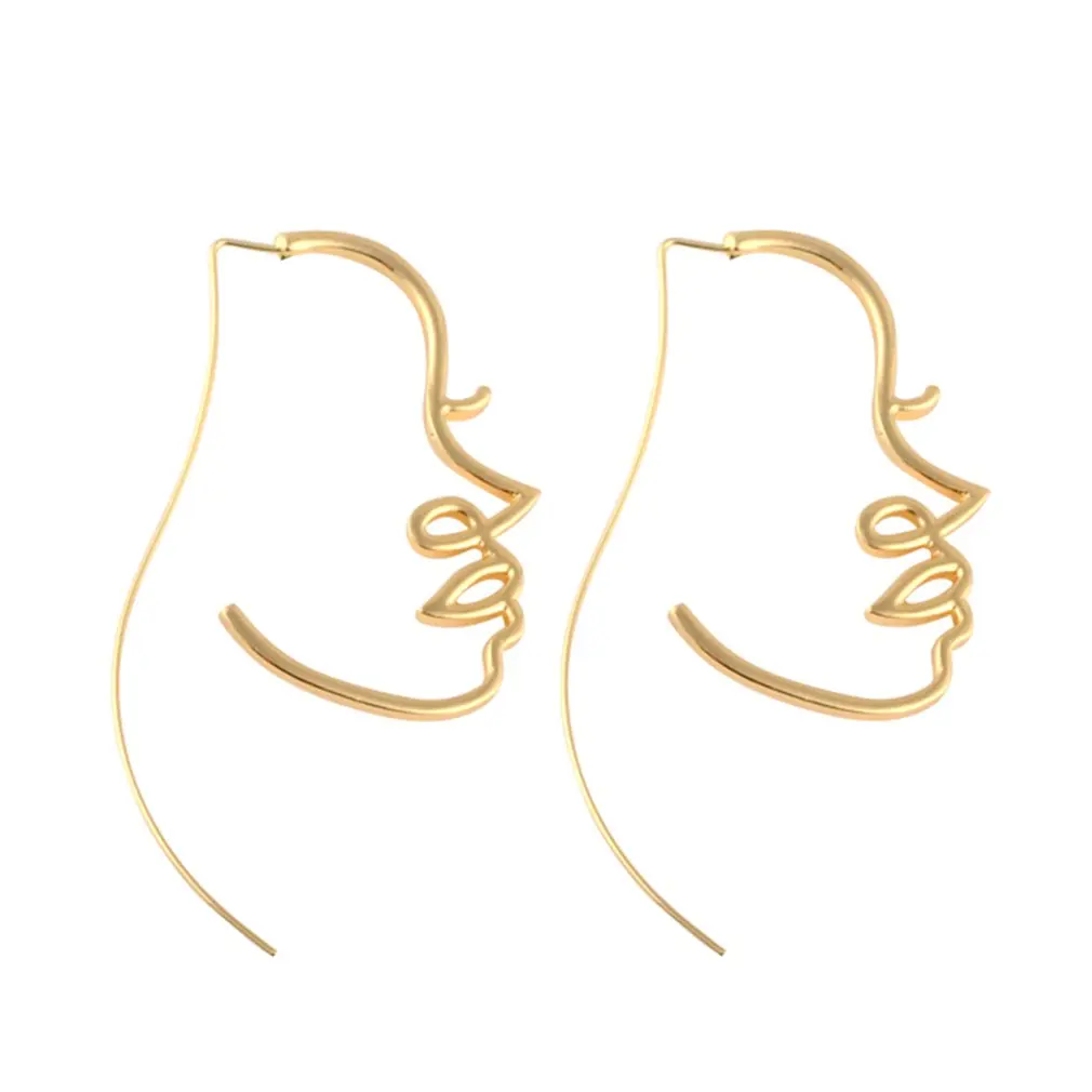 Модные простые золотые шелковые серьги с портретом индивидуальные Крючки для