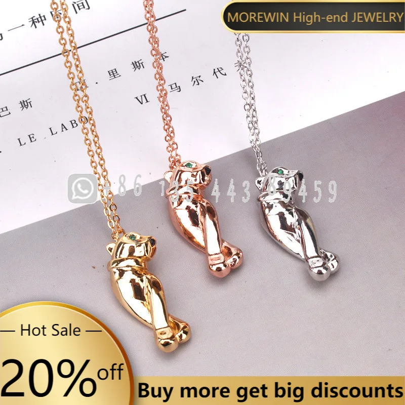 

Fashion accessories Trendy Elegant Leopard Charm Animal Necklace With Green Eyes Panther Necklace Classic Long Chain For Women‘s