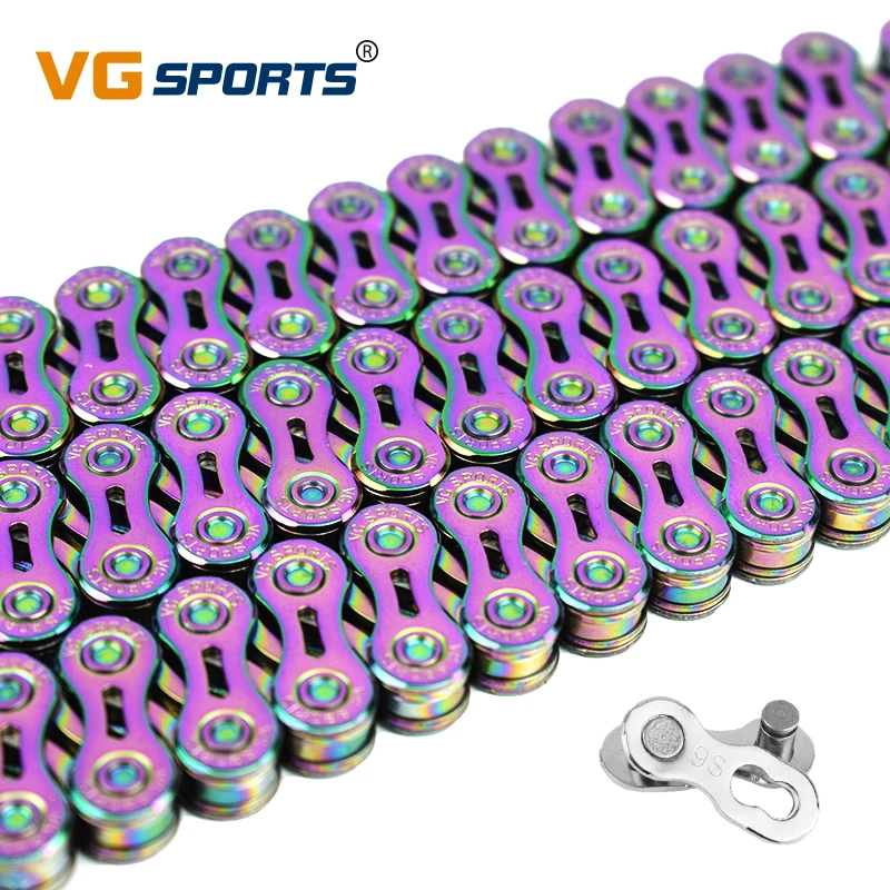 

VG Sports 9 10 11 Speed Bicycle Chain Bike Chain Half Hollow Mountain Road Bike Chains 9 10 11S Ultralight 116L Colorful MTB