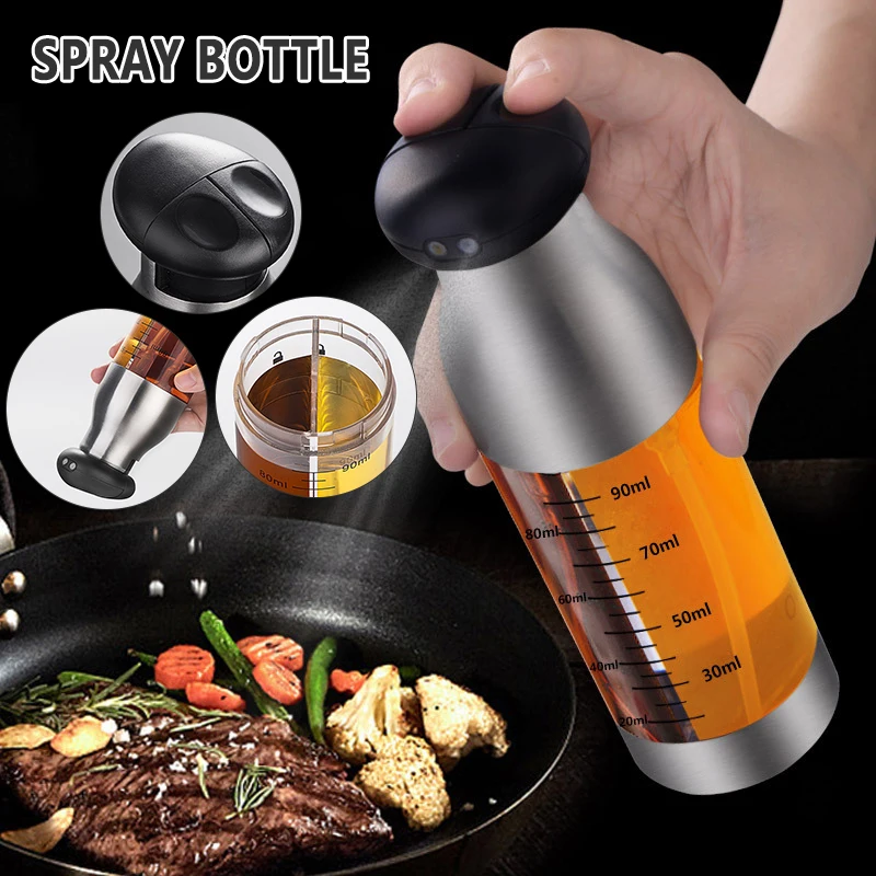 

Stainless Steel Oil Sprayer Anti-leaking Vinegar Soy Sauce Bottle Dispenser for BBQ Baking RE