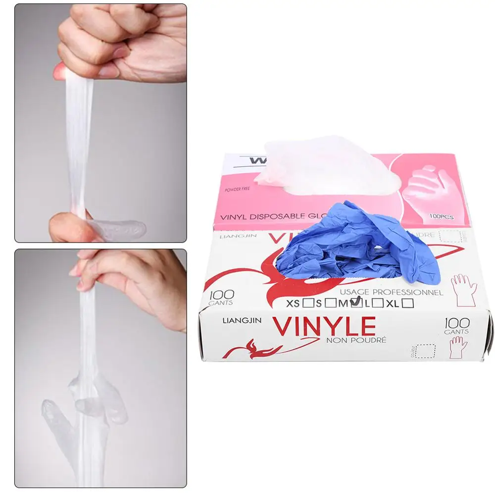 100 шт одноразовые резиновые латексные перчатки для тату ПВХ практичные