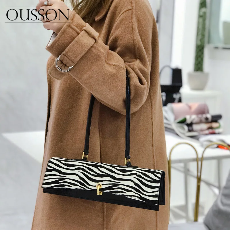 

2021 New Handle Bag Women Retro Handbag High Quality Leather Shoulder Bag Exquisite Female Retro Baguette Bag