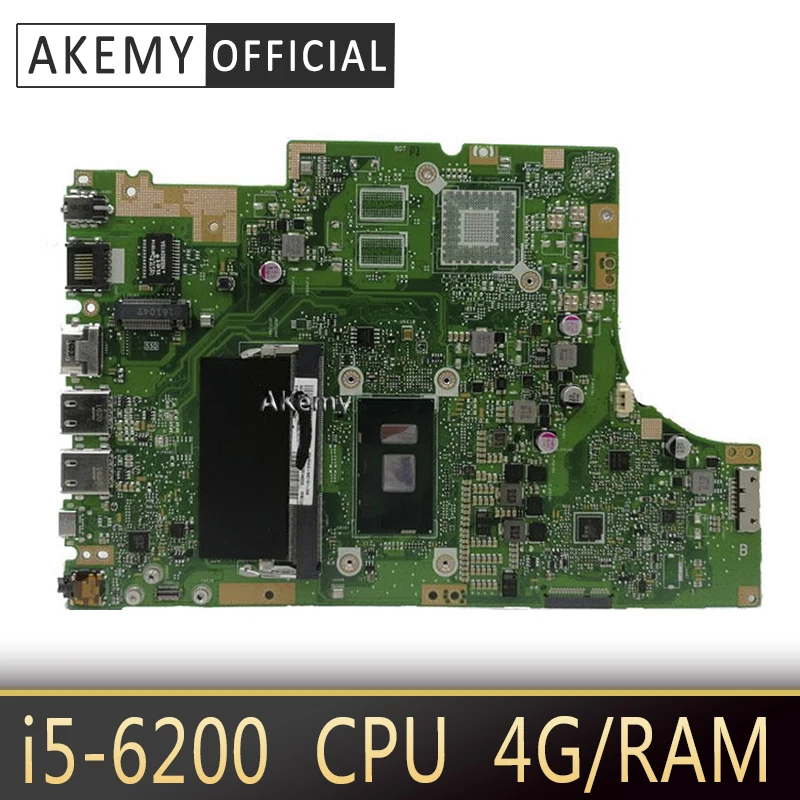 Akemy TP501UA Материнская плата ноутбука I5 6200 CPU 4GB RAM для ASUS TP501U TP501UQ TP501UB Тестовая