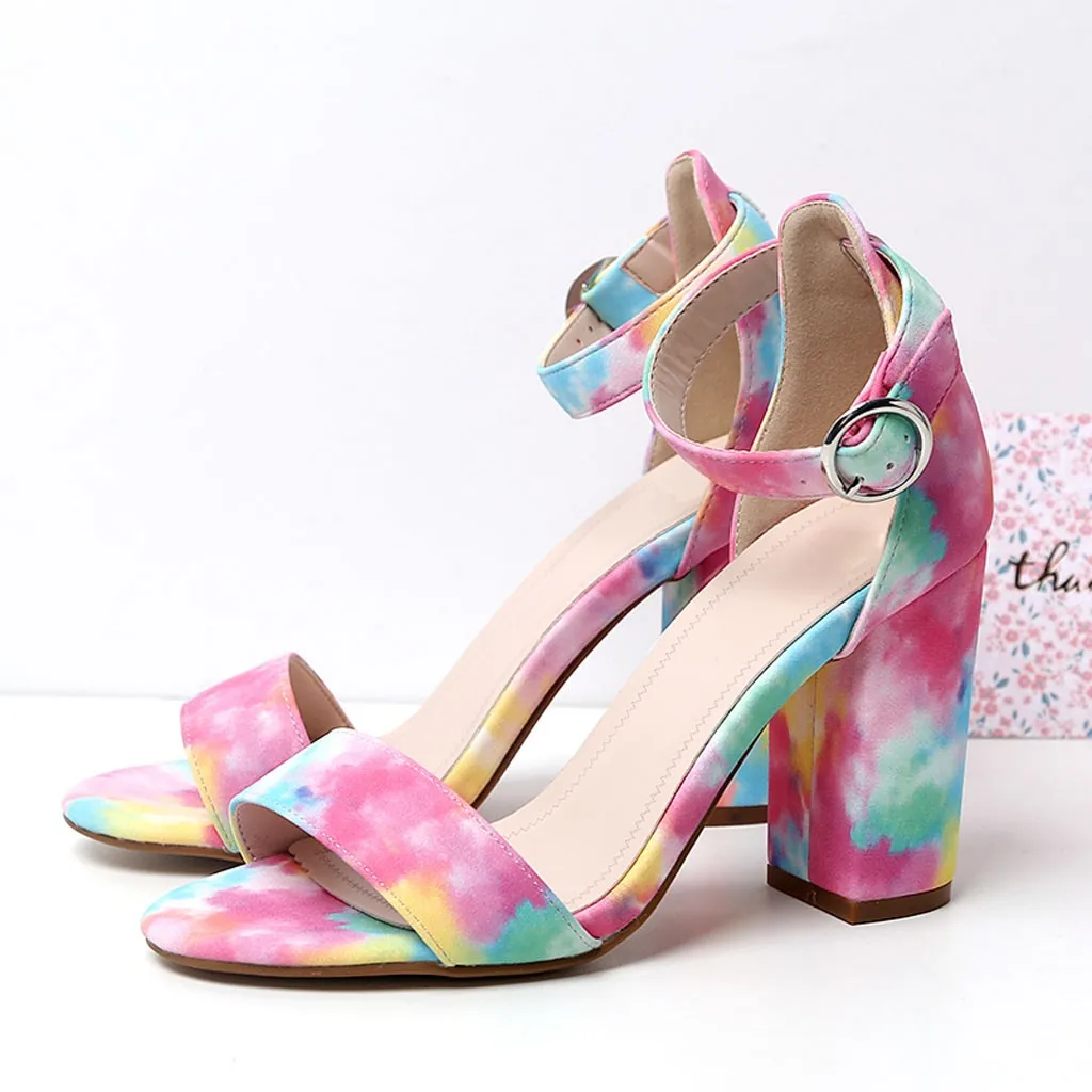 Женские туфли на высоком каблуке с ремешком щиколотке открытым носком Босоножки