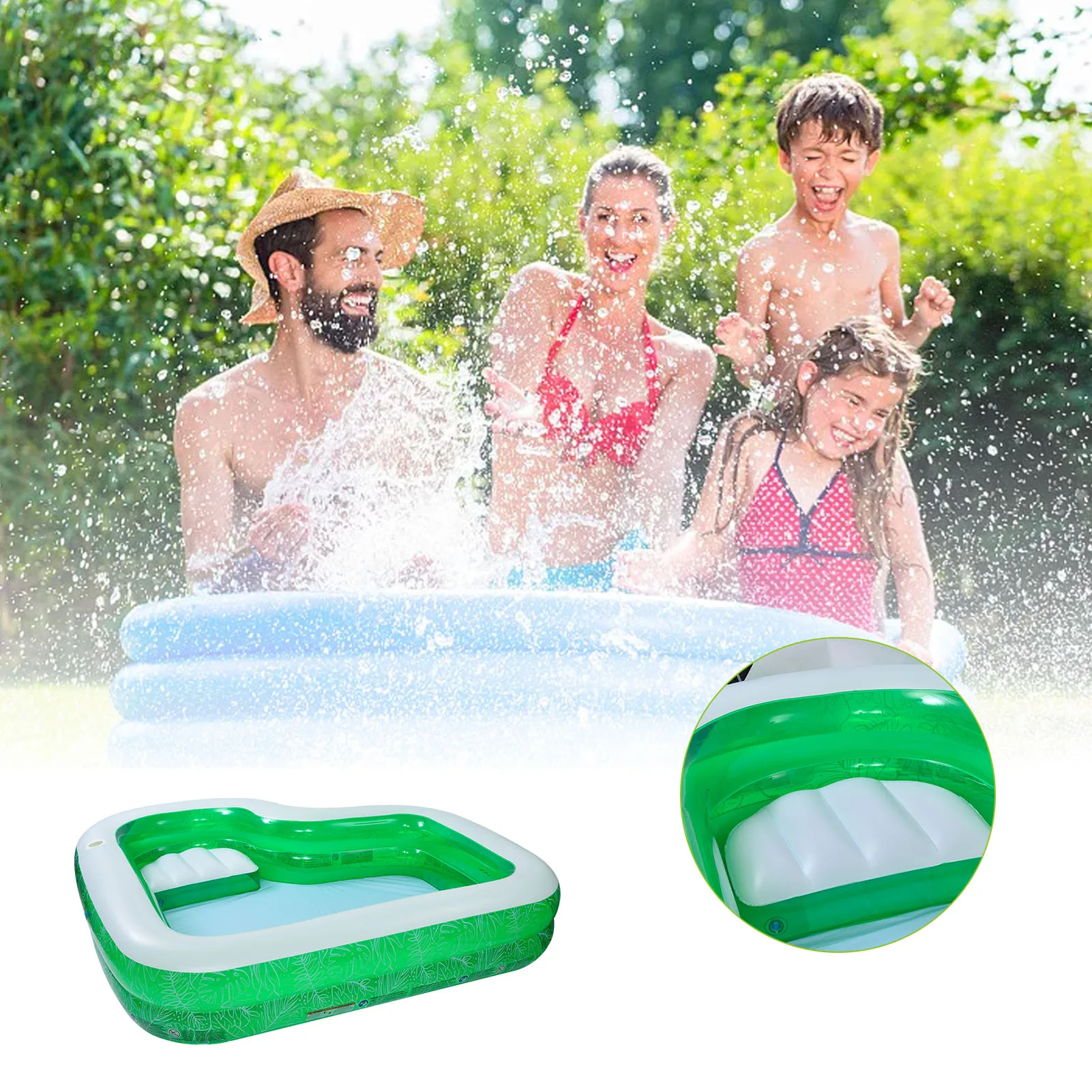 

Inflatable Children Pool Outdoor Garden Backyard Children Playground Inflatable Kiddie Pool Family Lounge Pool Kids Wading Toy