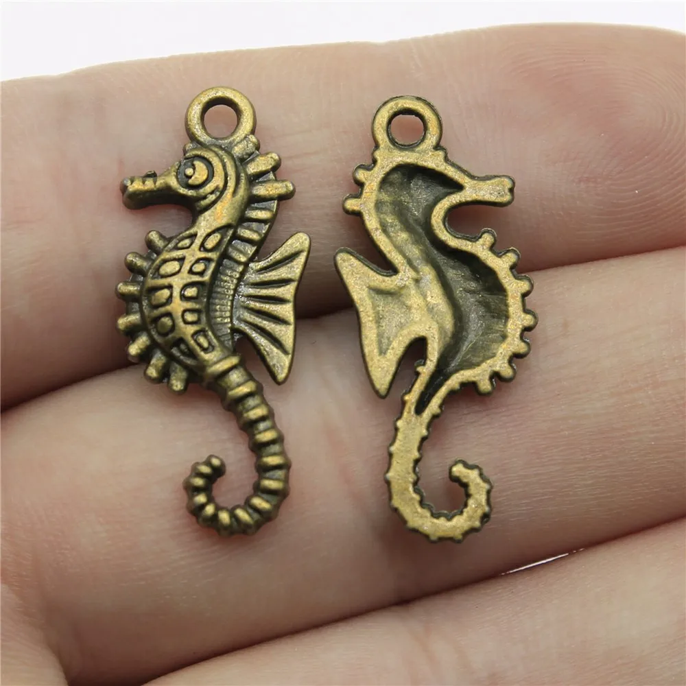 WYSIWYG 10 шт. 29x12 мм 2 цвета подвеска морской коньки морского конька конька|charm charm|diy