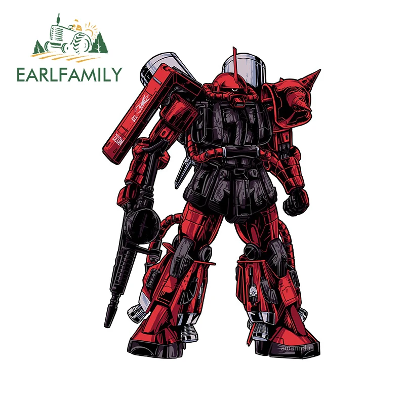 

Забавные автомобильные наклейки EARLFAMILY, 13 см х 9,2 см для ZAKU II, креативные наклейки на мотоцикл, водостойкие, солнцезащитные, украшение на холо...