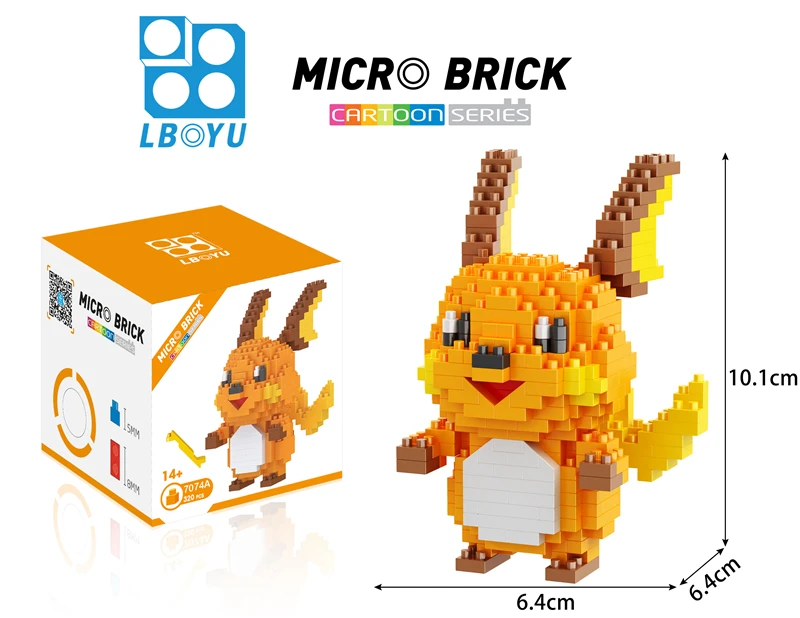 

34 new styles Small Building Pokemon Blocks Small Cartoon Picachu Animal Model Education Game Graphics Legoed Pokemon Toys