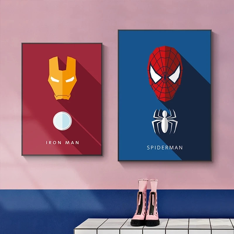 Абстрактная Картина на холсте Marvel Супергерои Мстители Постер Человека-паука