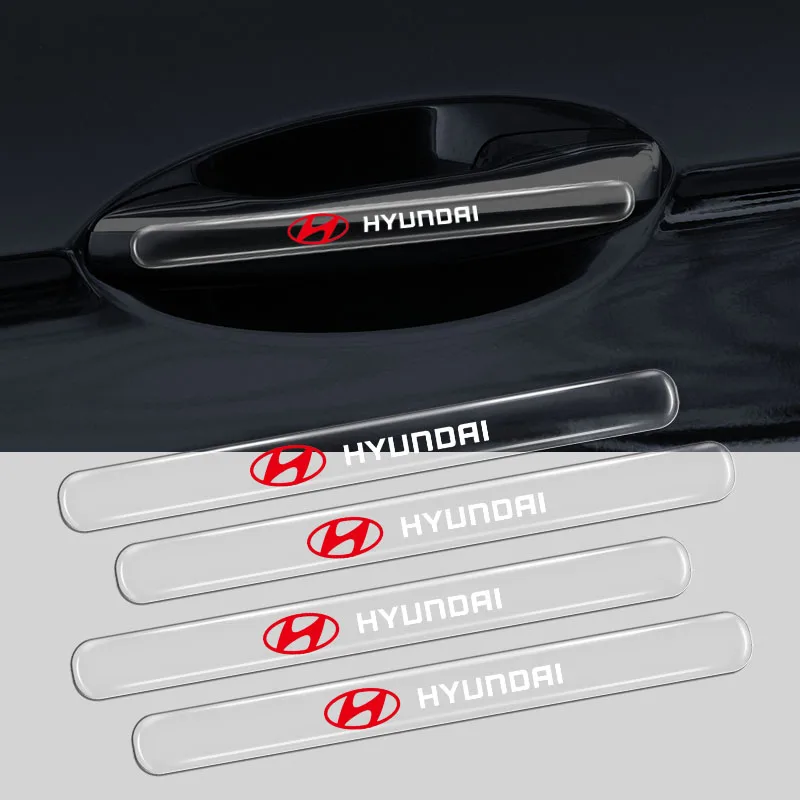 

4pcs Car Door Handle Anti-collision Badge Transparent Stickers for Hyundai Santa Fe Sonata Solaris Azera Creta I30 Ix25 Tucson