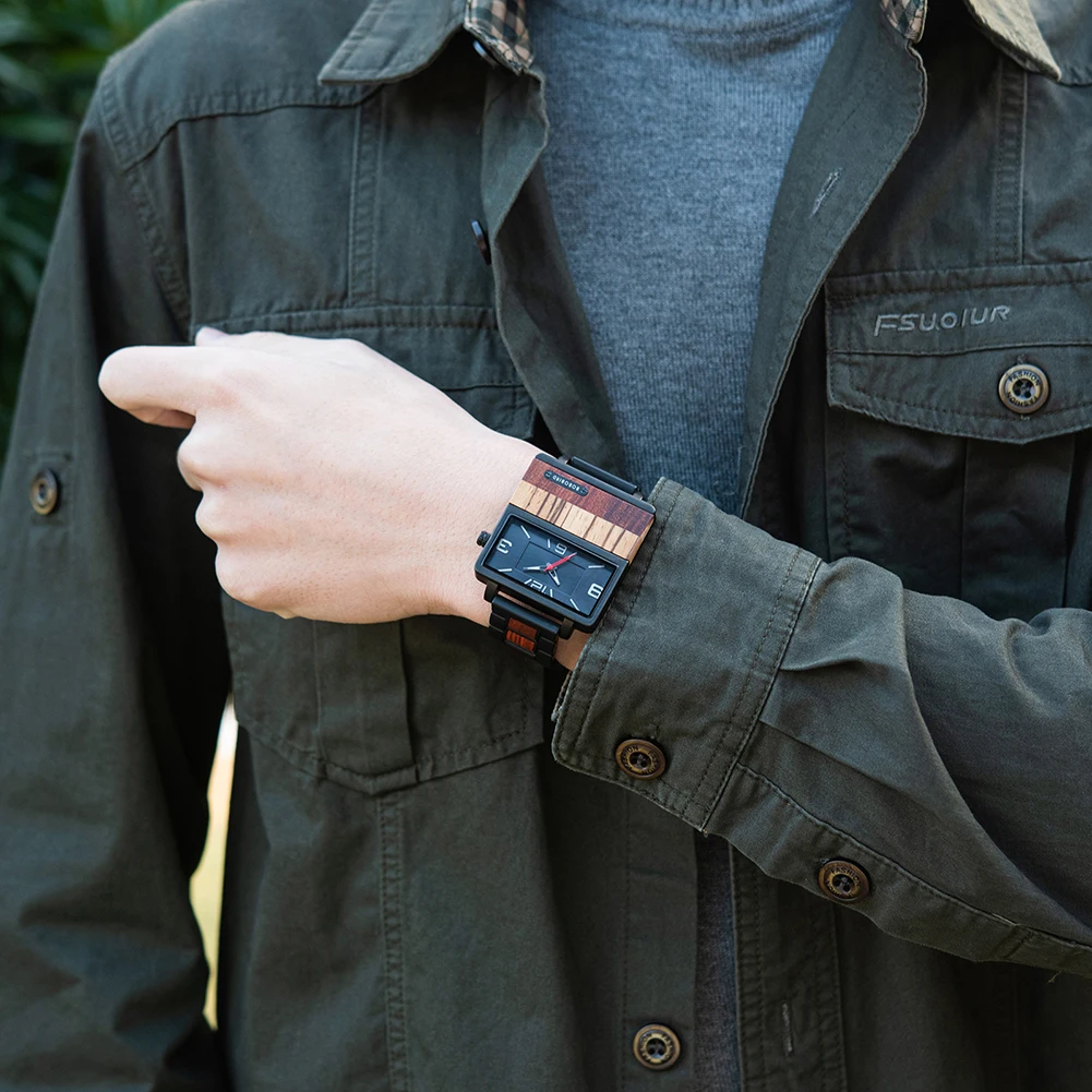 BOBO BIRD Men Watch Custom Wooden Quartz Wristwatch Top New Fashion Luminous Timepiece Clock Great Gift Box Relogio Masculino