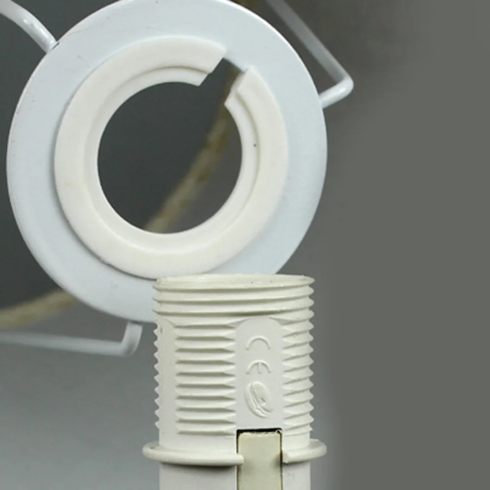 

10Pc E27 Convert to E14 Lampshade Lamp Light Fix Ring Adapter Washer Transverter E27 E14 Lamp Shade Retaining Ring (White)