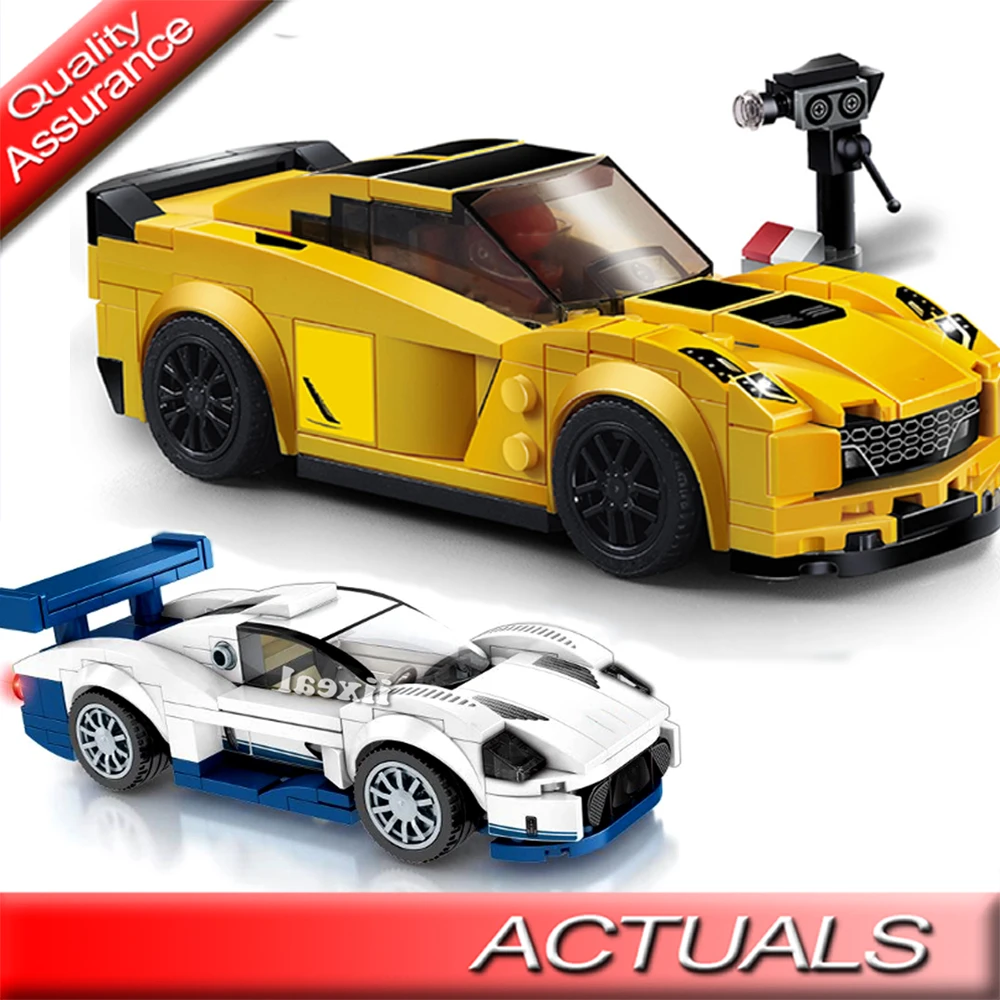 Автомобиль скоростные чемпионы гоночный автомобиль строительный блок гонщик