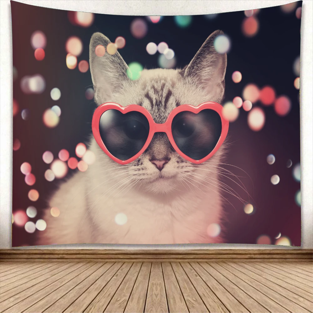 С мандалой кошкой гобелен настенный психоделические звездного неба для стены