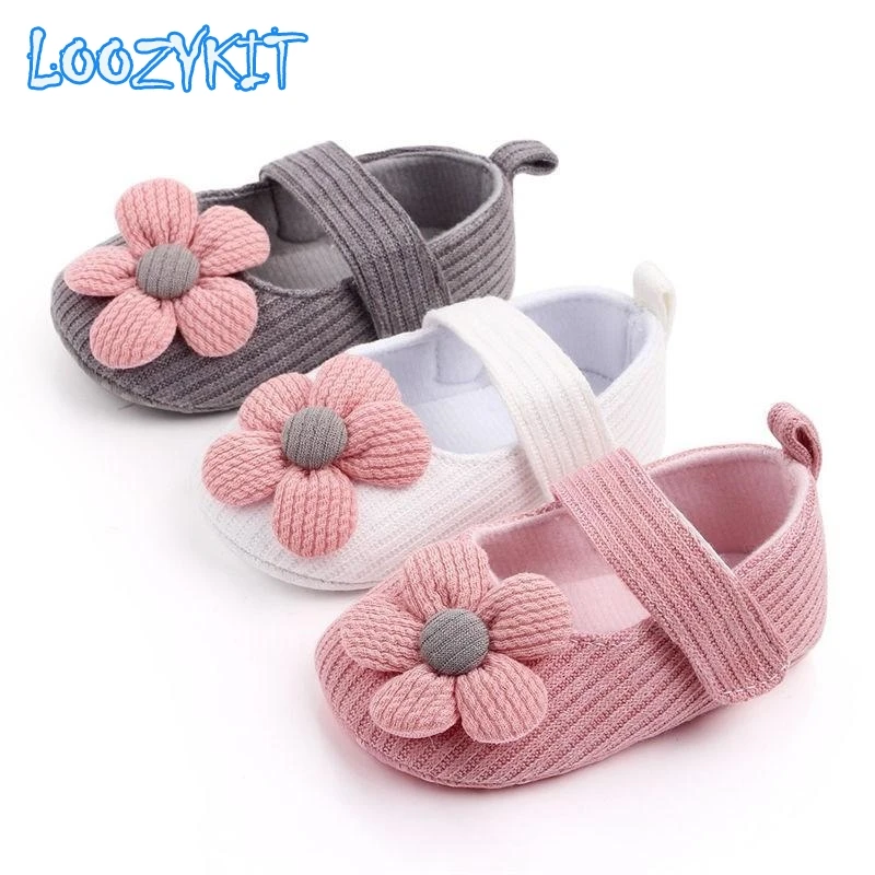 

Baby Girl Toddler Shoes Anti-Slip Casual Walking Shoes Flower Sneakers Soft Soled First Walkers 0-12M