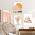 Постер с радугой Жженый оранжевый принт Бохо Декор для спальни галерея стены искусства холст картины для гостиной украшения дома