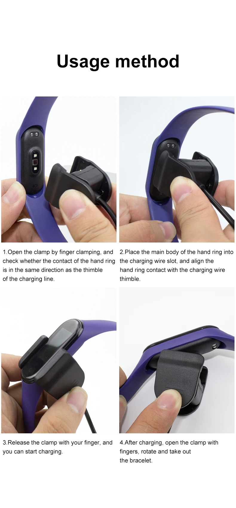 IONCT USB зарядное устройство для Xiaomi mi Band 4 зарядное устройство Сменный адаптер кабель зажим аксессуары mi Band 4 зарядная кабельная линия зарядка