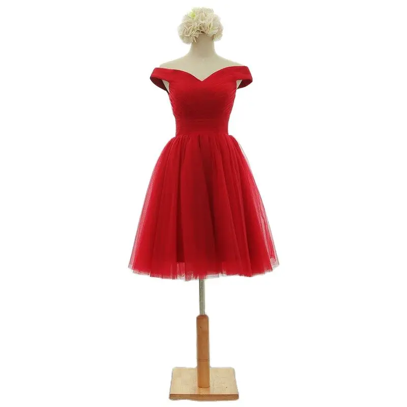 Женское вечернее платье длинное красное с коротким рукавом для выпускного